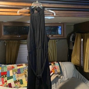 Promesa black terry cloth jumpsuit